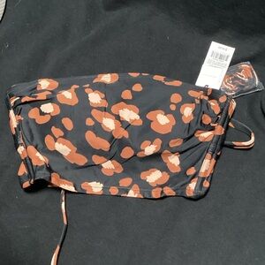 Shade & Shore Black/Caramel Bikini Top (straps and removable pads)